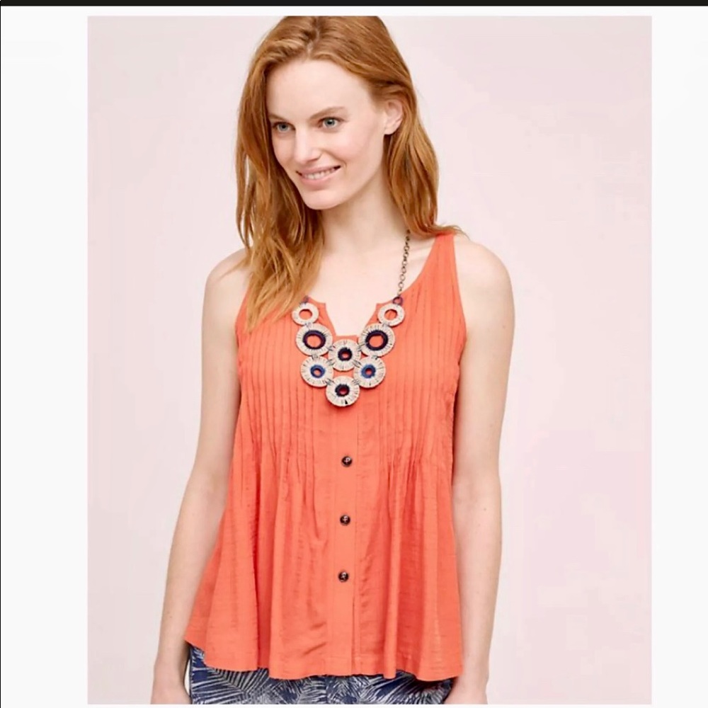 Anthro | Maeve Soana Pleated Tank